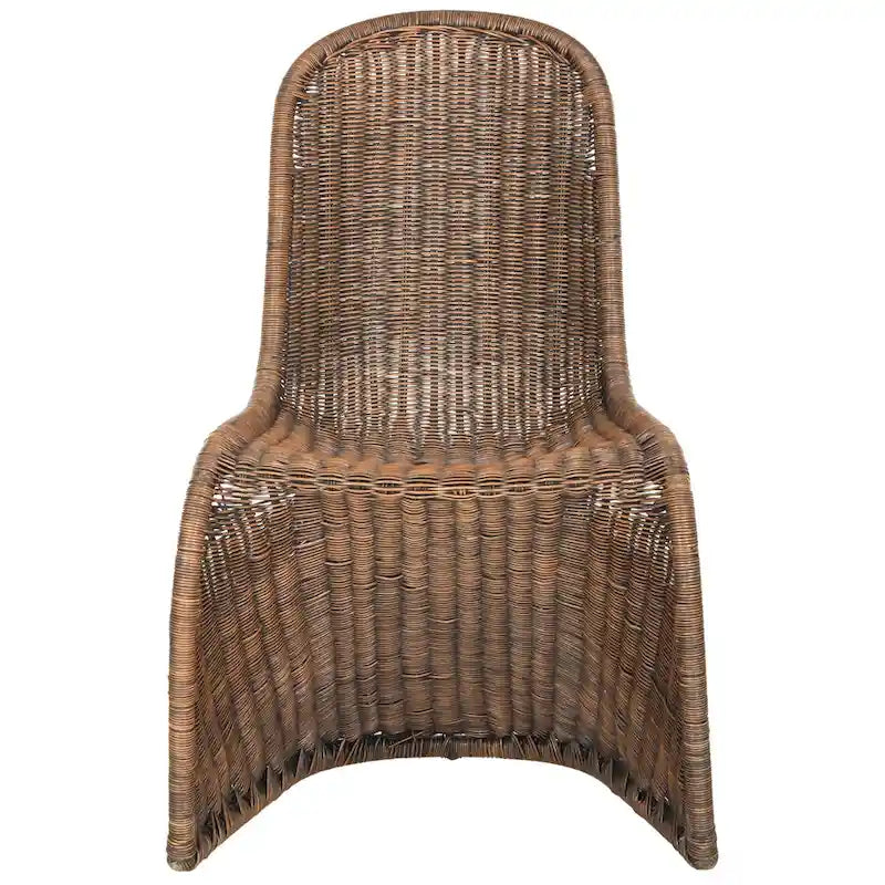 Chaise d'appoint en osier courbé S, style Panton, tissage géométrique - Lot de 2