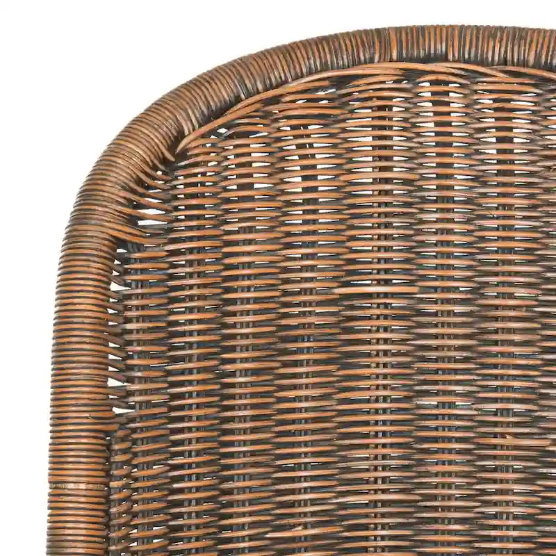 Chaise d'appoint en osier courbé S, style Panton, tissage géométrique - Lot de 2