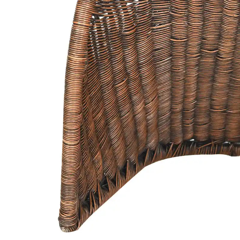 Chaise d'appoint en osier courbé S, style Panton, tissage géométrique - Lot de 2