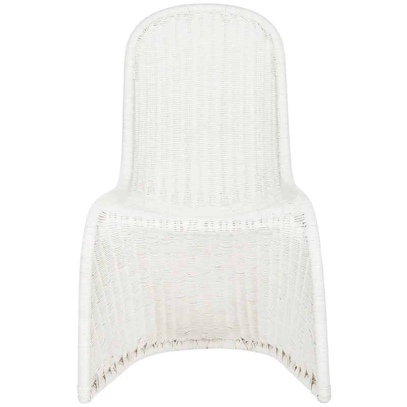 Chaise d'appoint en osier courbé S, style Panton, tissage géométrique - Lot de 2