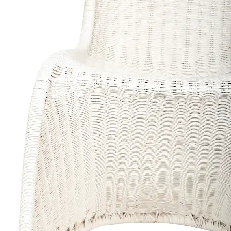 Chaise d'appoint en osier courbé S, style Panton, tissage géométrique - Lot de 2