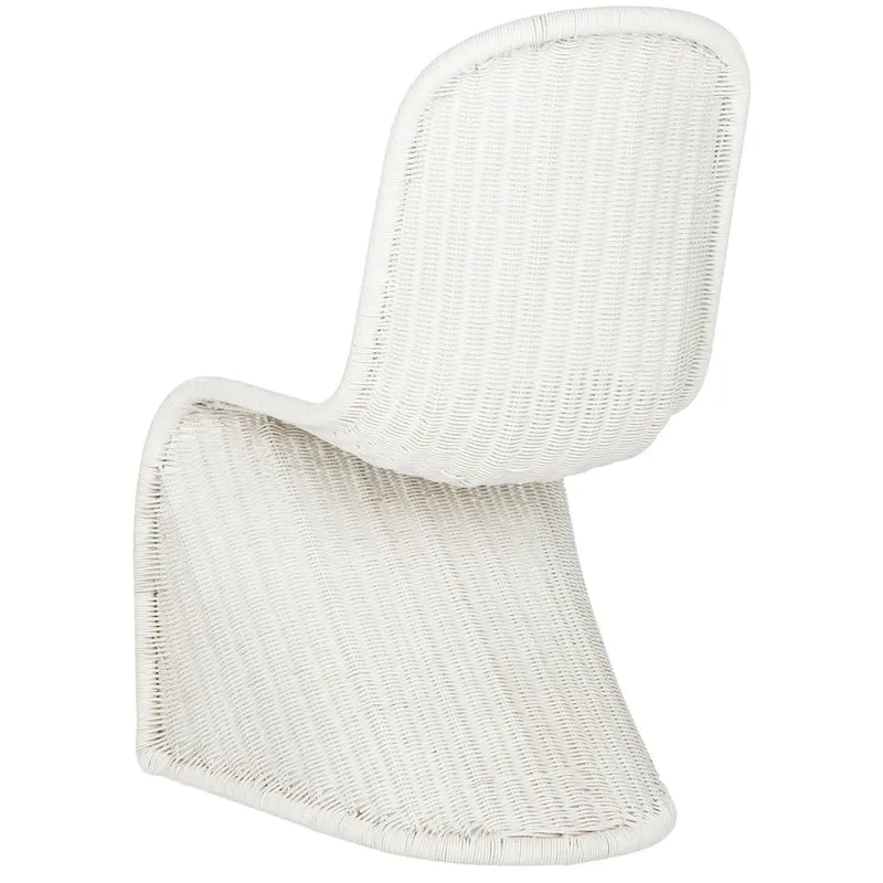 Chaise d'appoint en osier courbé S, style Panton, tissage géométrique - Lot de 2