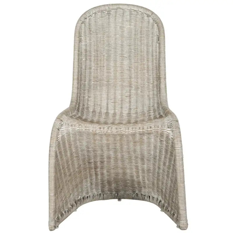 Chaise d'appoint en osier courbé S, style Panton, tissage géométrique - Lot de 2