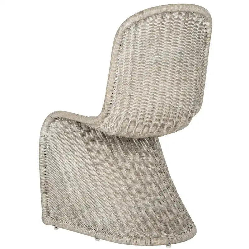 Chaise d'appoint en osier courbé S, style Panton, tissage géométrique - Lot de 2
