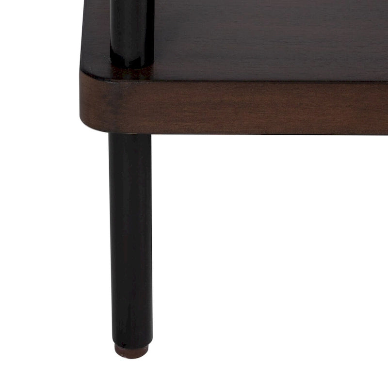 Meuble TV Industriel Noyer et Métal Noir Étagères Ouvertes