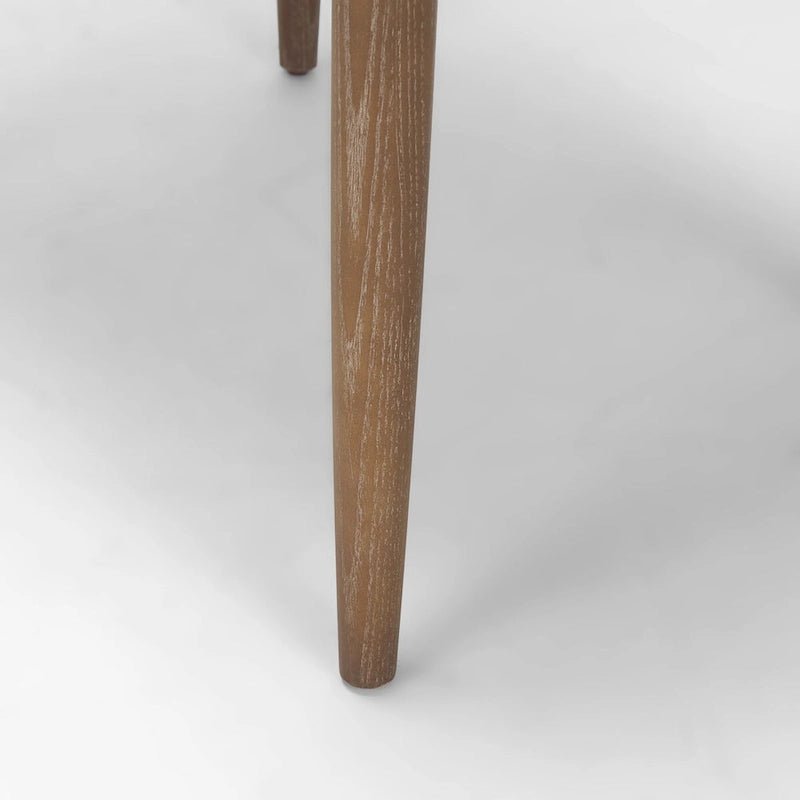 Chaise de salle à manger en bouclette du milieu du siècle, avec structure en bois massif marron foncé